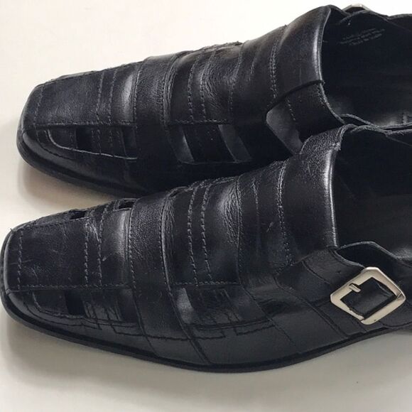 Stylish Black Men\'s Sandals by Leather Stacy Adams Size 13M main image 9